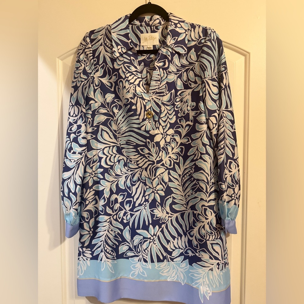 Lilly Pulitzer Iralanne shirt dress in Sapphire Pool Summer Shorelines